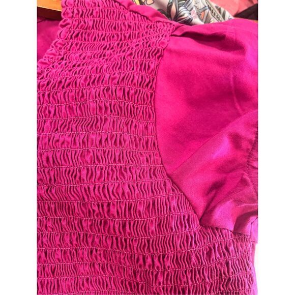 Fresh Scrubs Raspberry Smock Short Sleeve Scrub Top sz Lg - Picture 4 of 5